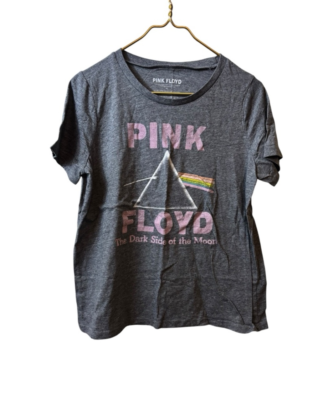 Pink Floyd XL Short Sleeve Tee in Charcoal Gray with Pink Logo